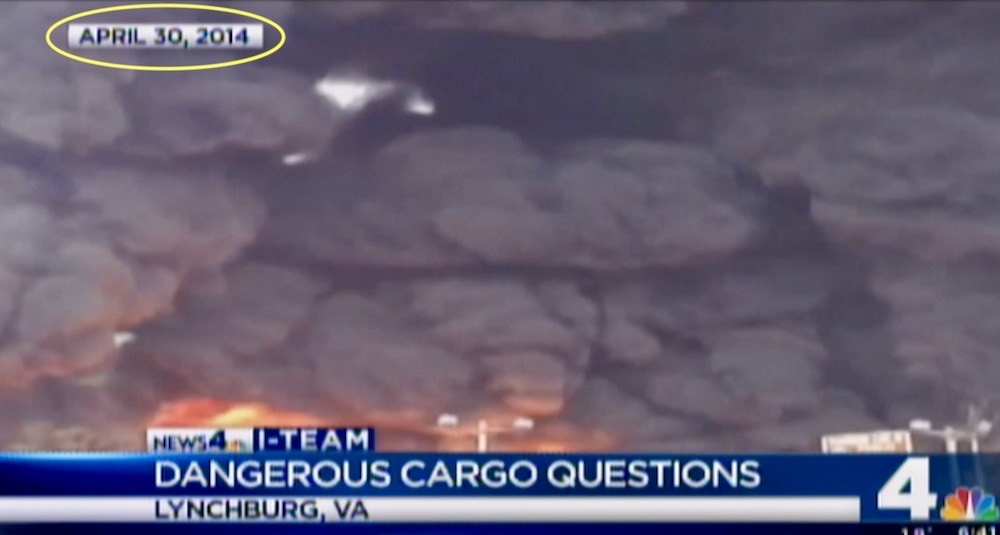 News coverage of the CSX derailment in Lynchburg, Virginia